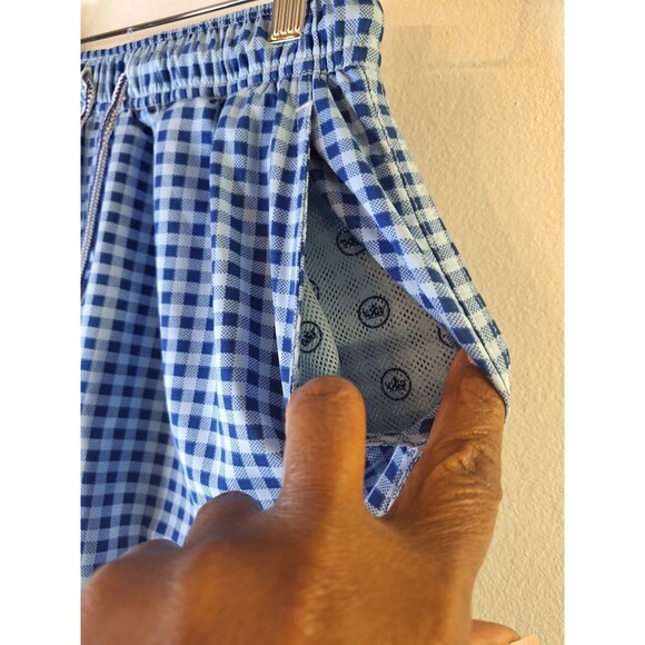 PETER MILLAR Seaside Collection Swim Trunks Board Shorts Men's S Plaid Pockets - Picture 5 of 8